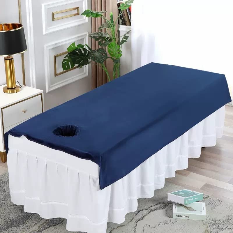 Darley Plush Beauty Salon Massage Cover with Face Hole Beauty Massage SPA Couch Cover Solid Color Beauty Salon Spa Sheet Massage Sheet Cover Salon Couch Sheet for Massage Bed-B 80x190cm
