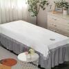 Plush Beauty Massage SPA Couch Cover with Face Hole Bed Sheet Cover Massage Table Cloth Thick Spa Massage Treatment Table Bed Cover Lace Side Massage Table Sheet-G 85x205cm view 1
