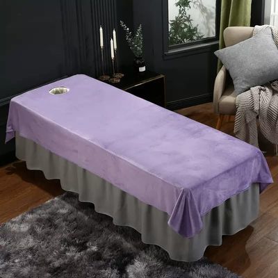 Beauty Couch Cover for Massage Tables Bed Treatment Massage Fitted Sheet with Face Hole Massage Table Cover Sheet Salon Bed Sheet Cover Lace Side SPA Massage Table Cover-E 120x240cm