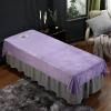 Beauty Couch Cover for Massage Tables Bed Treatment Massage Fitted Sheet with Face Hole Massage Table Cover Sheet Salon Bed Sheet Cover Lace Side SPA Massage Table Cover-E 120x240cm view 1