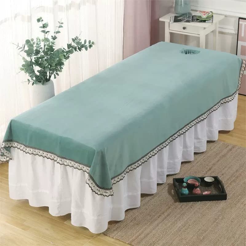 Darley Plush Beauty Couch Cover for Massage Bed Sheet Cover with Face Hole Massage Table Cover Sheet Solid Color Massage Table Sheet SPA Massage Couch Cover for Massage Bed-J 80x200cm