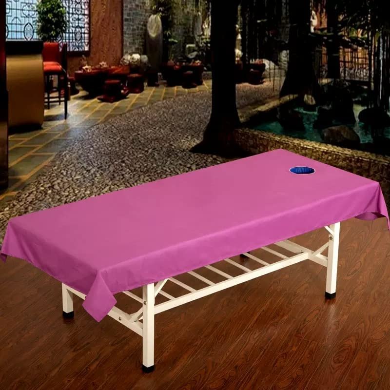 Beauty Couch Cover for Massage Tables Bed Treatment Massage Fitted Sheet with Face Hole Massage Table Cover Sheet Salon Bed Sheet Cover Lace Side SPA Massage Table Cover-N 120x240cm