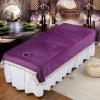 Cotton Beauty Salon Massage SPA Center Bed Sheets with Face Hole Beauty Salon Spa Sheet Solid Color Massage Bed Cover Salon Bed Sheet Cover Lace Side Design SPA Massage Table Cover-C 120x220cm view 1