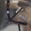 Straight Edge Razor Kit - with Single | | Stainless Steel | razors for men from The Shave factory (Black / 300 Derby Professional Blades) view 4