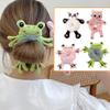 LIUZHIPENG 6 Pieces Cute Animal Scrunchies, Bunny Frog Panda Cat Cow Hair Bands, Hair Ties for Women Girls, Hair Styling Tools, Multicolor, 6 Count view 3