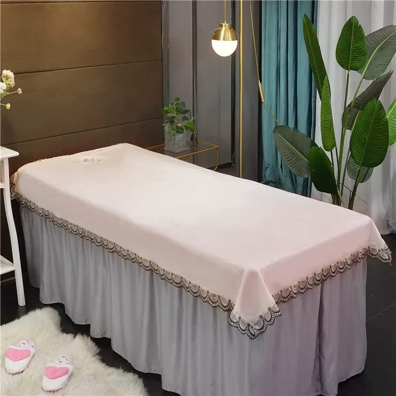 Plush Massage Table Cloth with Face Hole Massage Table Cover Sheet Beauty Salon Bed Sheets Beauty Massage SPA Couch Cover Beauty Couch Cover for Massage Tables Bed Treatment-F 100x200cm