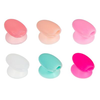 FOMIYES Lip Brush Anti-Loss Cover: 6Pcs Makeup Brush Covers, Silicone Sleeve Protector for Cosmetic Lip Pen, Reusable Travel Protector