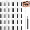 Patelai 150 Pieces Micro Eyebrow Brush with Cap Brow Lamination Spoolie Comb Lift Tools Lash Filler Eyelashes Extensions Eyebrows(Black and White) view 1