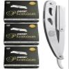 The Shave Factory Straight Edge Razor Kit - with Single Stainless Steel razors for men from (Steel, Derby Premium Single Edge) view 1