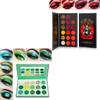 Afflano Christmas Makeup Gift Set Green Red Eyeshadow Palette, Highly Pigmented True Red Makeup Palettes Eye Shadow Forest Emerald Green Yellow 15 Color, Sparkle Eyeshadow Pallet For Women Girl view 1
