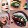 Afflano Christmas Makeup Gift Set Green Red Eyeshadow Palette, Highly Pigmented True Red Makeup Palettes Eye Shadow Forest Emerald Green Yellow 15 Color, Sparkle Eyeshadow Pallet For Women Girl view 2