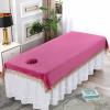 Darley Plush Beauty Salon Spa Sheet with Face Hole Beauty Massage SPA Couch Cover Solid Color Beauty Salon Spa Sheet Thick SPA Massage Table Cover Massage Table Cover Sheet-F 120x220cm view 1