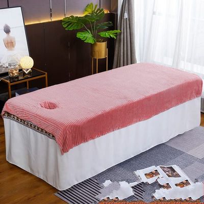 Darley Plush Beauty Massage SPA Couch Cover with Face Hole Beauty Salon Spa Sheet Solid Color Massage Table Cloth Massage Table Cover Sheet Salon Bed Sheet Cover for Massage Bed-C 80x200cm