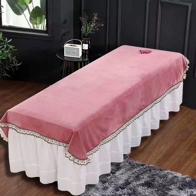 Darley Plush Beauty Salon Spa Sheet with Face Hole Massage Table Cloth SPA Massage Couch Cover SPA Massage Table Cover Solid Color Massage Table Cover Sheet for Massage Bed-J 80x200cm