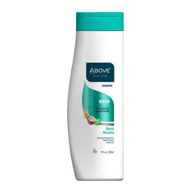 ABOVE Repair Shampoo, 11 oz - Anti Frizz Shampoo for Men and Women - No Split Ends and Stronger Hair - Ideal for Discolored and Damaged Hair - Vegan