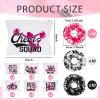 Amylove 65 Pcs Cheerleader Gifts Bulk Cheer Makeup Bag Portable Sports Cosmetic Zipper Pouches Cheer Scrunchies Cheerleading Hair Ties Sticker Water Bottles Laptop Car Decal for Women Teammates view 2