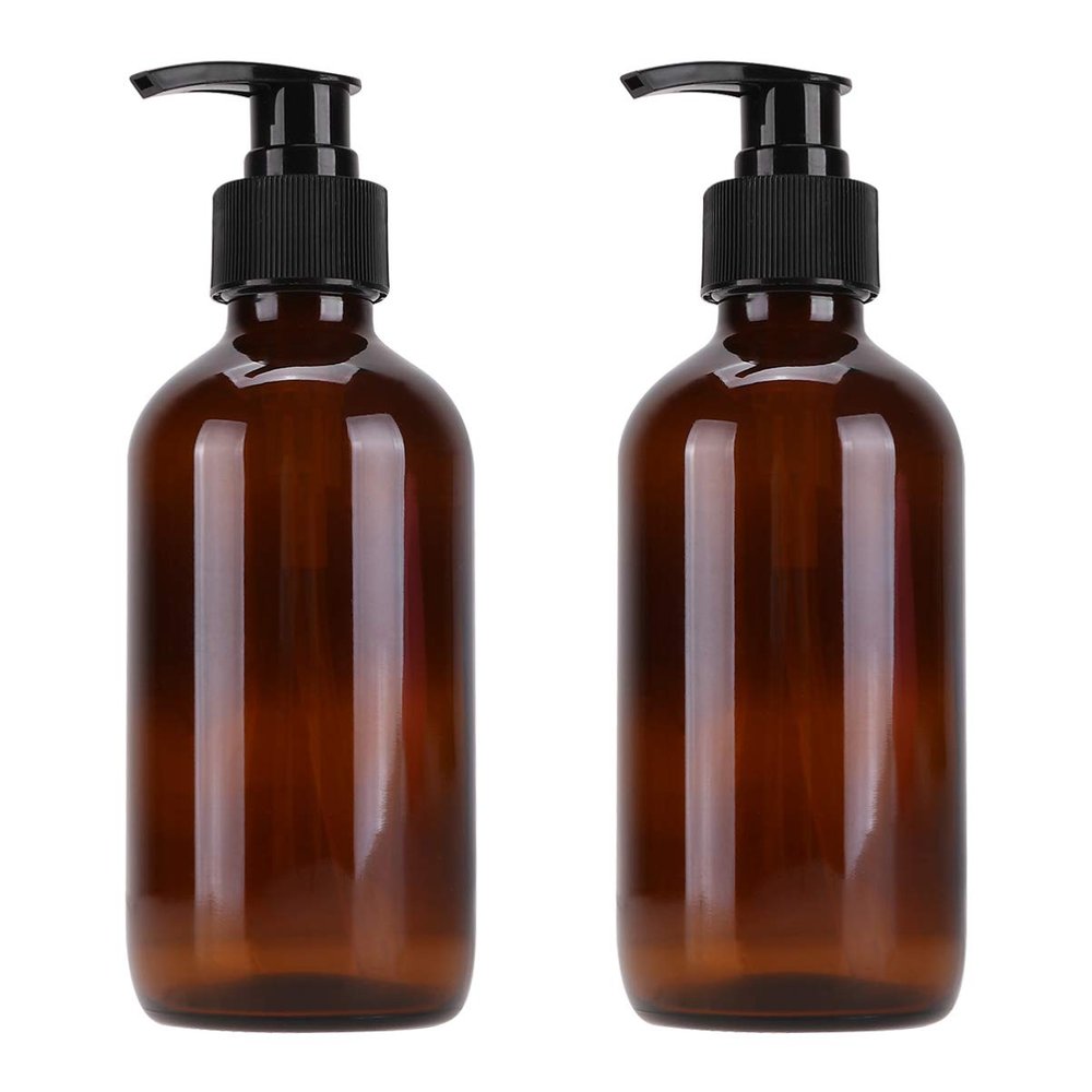 Zerodeko 3pcs Brown Glass Sub Bottle for Travel Lightweight Portable Cosmetics Holders for Lotion Essential Oils and Emulsions