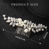 Brishow Rhinestone Bride Wedding Hair Comb Silver Pearl Bridal Hair Piece Crystal Prom Party Hair Accessories for Women and Girls view 3