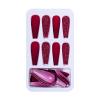 HAZELS Full Cover False Nails French Long Ballet Detachable Fake Nails Matte Shiny Flame Fake Nail Glitter Gold Line Manicure Decor (Color : 24pcs-09) view 1