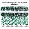 4240Pcs Flatback Red and Green Rhinestones for Nail Art Face Makeup Christmas Diy with Tweezers and Picking Pen (SS6~SS20 Set) view 3