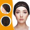 Geyoga 2 Pieces Mesh Crochet Hair Net Rayon Knit Snood Cap Cover Crocheted Shower Caps Sleep Hat for Women(Black, Pink) view 2