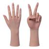 Yuewen Silicone Hand Built-in Skeleton Inside the Fingers Can be Flexibly Bent Life-Size Silicone Female Hand for Jewelry Display Manicure Practice (Ivory White, 1PC Right Hand With Skeleton) view 1