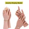 Yuewen Silicone Hand Built-in Skeleton Inside the Fingers Can be Flexibly Bent Life-Size Silicone Female Hand for Jewelry Display Manicure Practice (Ivory White, 1PC Right Hand With Skeleton) view 4