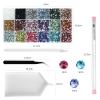 6616PCS Hot Pink Hotfix Rhinestones and 36000Pcs 3mm Mixed Color Flatback Rhinestones Kit view 3