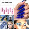 4240Pcs Flatback Royal Blue and Crystal Ab Rhinestones Glass Crystal Gems for Nail Art Face Jewels Glitter Round with Tweezers and Picking Pen (SS6~SS20 Set) view 2