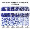 4240Pcs Flatback Royal Blue and Crystal Ab Rhinestones Glass Crystal Gems for Nail Art Face Jewels Glitter Round with Tweezers and Picking Pen (SS6~SS20 Set) view 3
