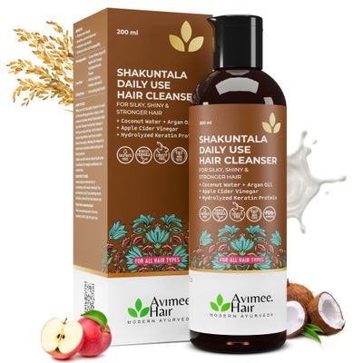 AVIMEE HERBAL Shakuntala Hair Cleanser | For All Hair Type | Recommended For Daily Use | SLS & Paraben Free | Reduces Dandruff with Curd & Milk | 200 ml