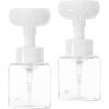 VOSAREA 2pcs Flower Soap Dispenser Pump Bottles Refillable Hand Soap Dispensers Elegant Design for Bathroom and Kitchen Use view 1