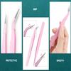 2 Pieces Sticker Tweezers, Cute Craft Tweezers for Stickers, Scrapbooking, Vinyl, Lashes, Electronics, Black view 4