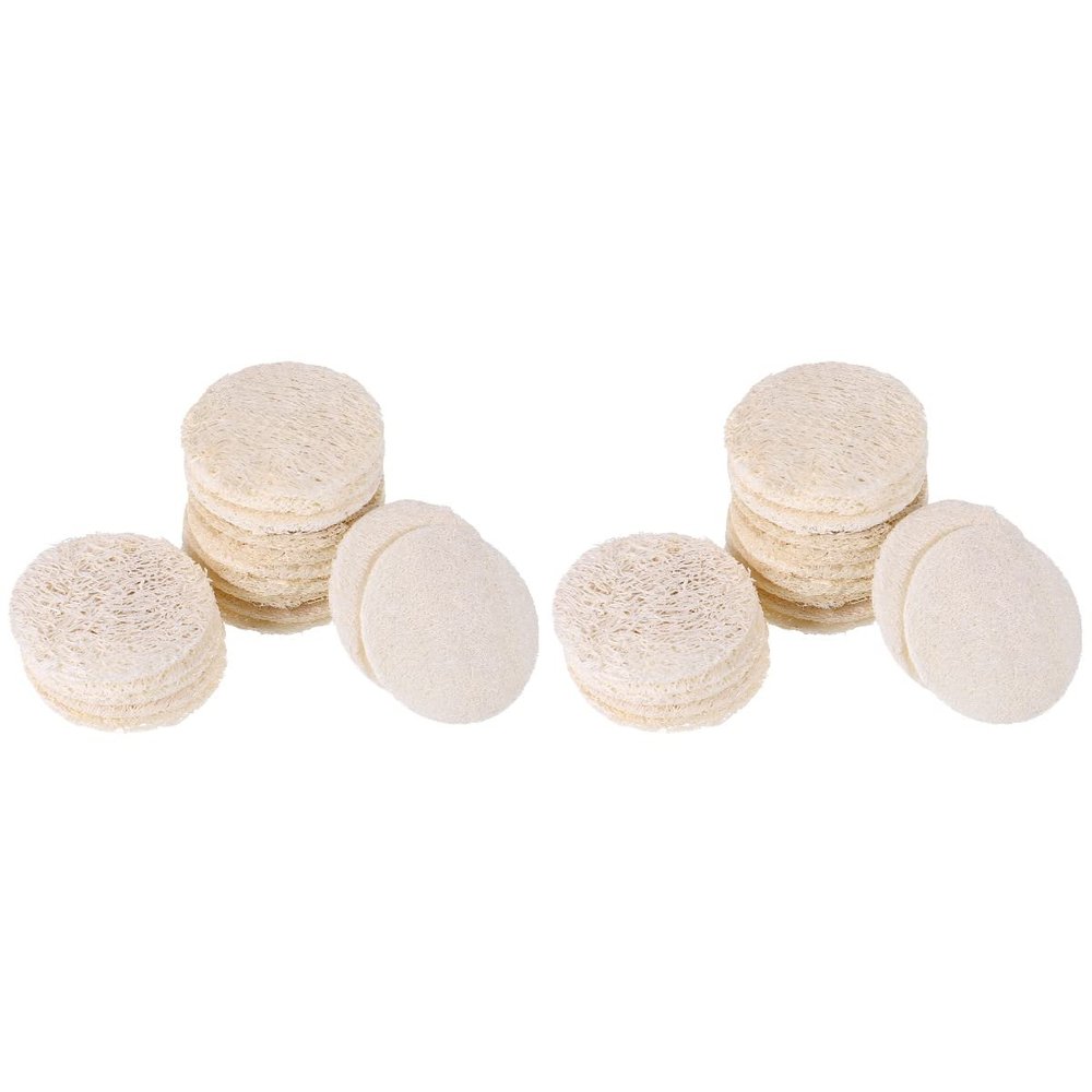 100 Pcs Loofah Face Pads Exfoliating Loofah Sponges Makeup Remover Reusable Soft Facial Skin Care Scrub Wash Pads