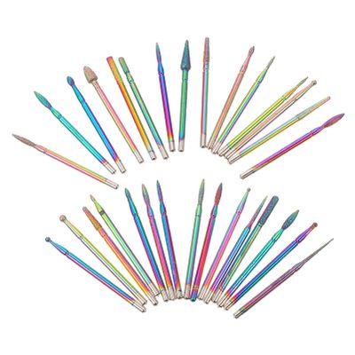 SOLUSTRE 1set Nail Grinding Polish Set Colorful Manicure Tools for Nail Art Resistant Drill Bits for Salon and Home Use