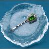 Allereyae Crystal Hair Pins Barrette Green Rhinestone Hair Clip Barrette Gold CZ Emerald Headpieces Decorative Head Clip Headwear Green Gemstone Barrette Hair Accessories for Women (Green) view 2