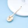Allereyae Crystal Hair Pins Barrette Green Rhinestone Hair Clip Barrette Gold CZ Emerald Headpieces Decorative Head Clip Headwear Green Gemstone Barrette Hair Accessories for Women (Green) view 4
