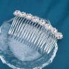 Allereyae Rhinestone Hair Comb Barrette Crystal Wedding Hair Comb Barrette Silver CZ Bling Bridal Headpieces Decorative Head Clip Headwear Bridal Hair Accessories for Women (Style 3) view 4