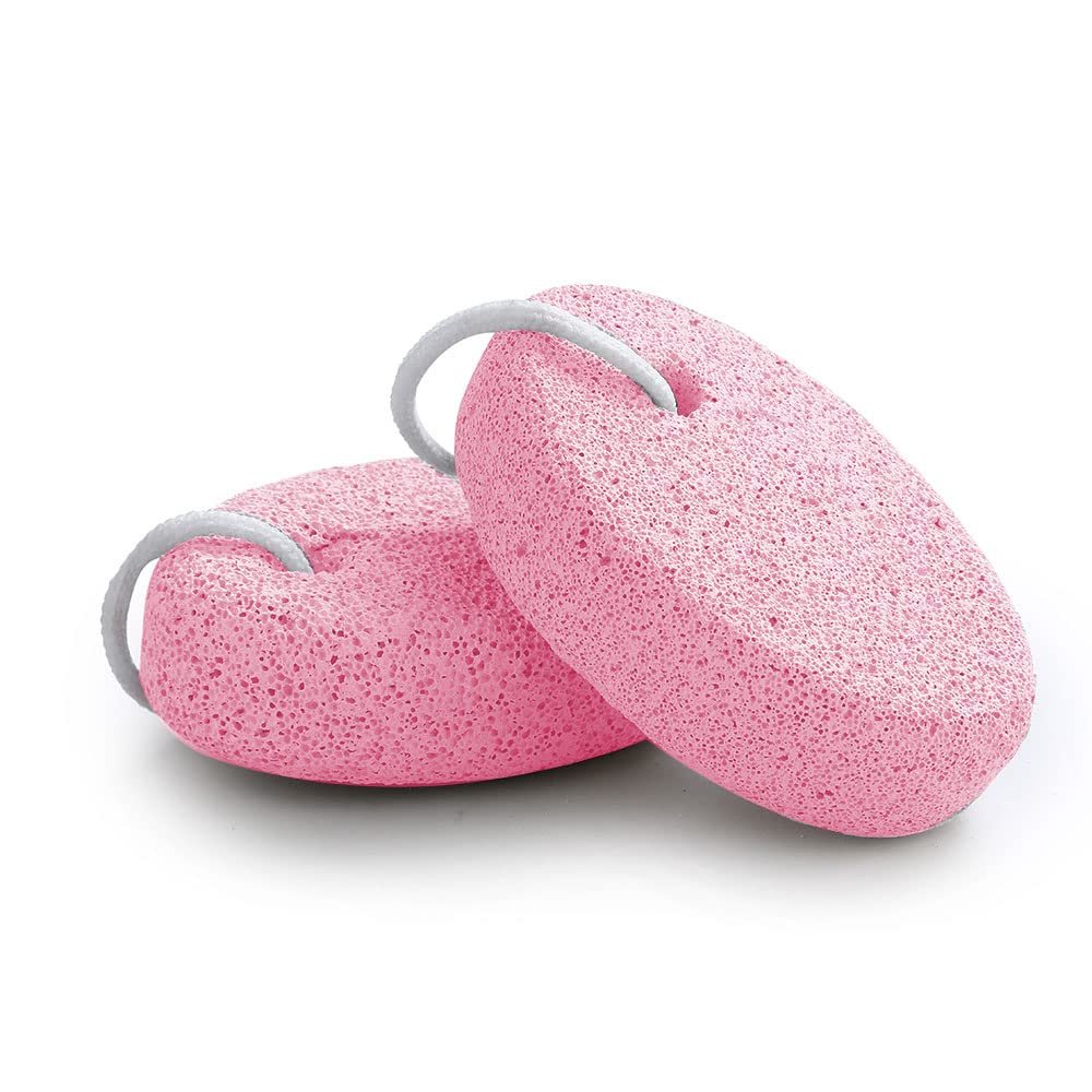 Natural Foot Pumice Stone for Feet, Borogo 2-Pack Lava Pedicure Tools Hard Skin Callus Remover for Feet and Hands -Red