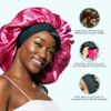 KISS Colors & Care Silky Satin Wide Edge Double Wear Cap XL, Black, Double Sided Reversible Design, Premium Charmeuse Fabric, Protects styles & Retains Moisture, Slip-Free, Comfortable & Durable Overnight Hair Bonnet, All Hair Types & Styles view 2