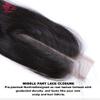 6x2 Lace Closure 100% Human Straight Hair Middle Part 2x6 Lace Closure Virgin Hair Pre Plucked Small Knots Hairline with Baby Hair (14inch, Natural Color1B) view 4