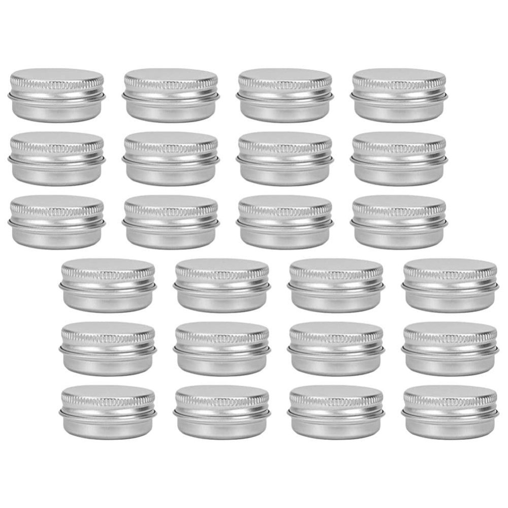 FOMIYES 24pcs Round Aluminum Storage Tins for Creams Cosmetics and Craft Supplies Lightweight and Containers for Easy Organization and Transport