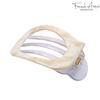 French Amie Oval Small 3" Cellulose Acetate Side Slide Handmade Hair Claws No Slip Grip Flexible Fashion Durable Styling Women Hair Accessories Hair Clip for Girls, Made in France (Ivory) view 3
