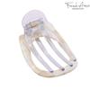 French Amie Oval Small 3" Cellulose Acetate Side Slide Handmade Hair Claws No Slip Grip Flexible Fashion Durable Styling Women Hair Accessories Hair Clip for Girls, Made in France (Ivory) view 4