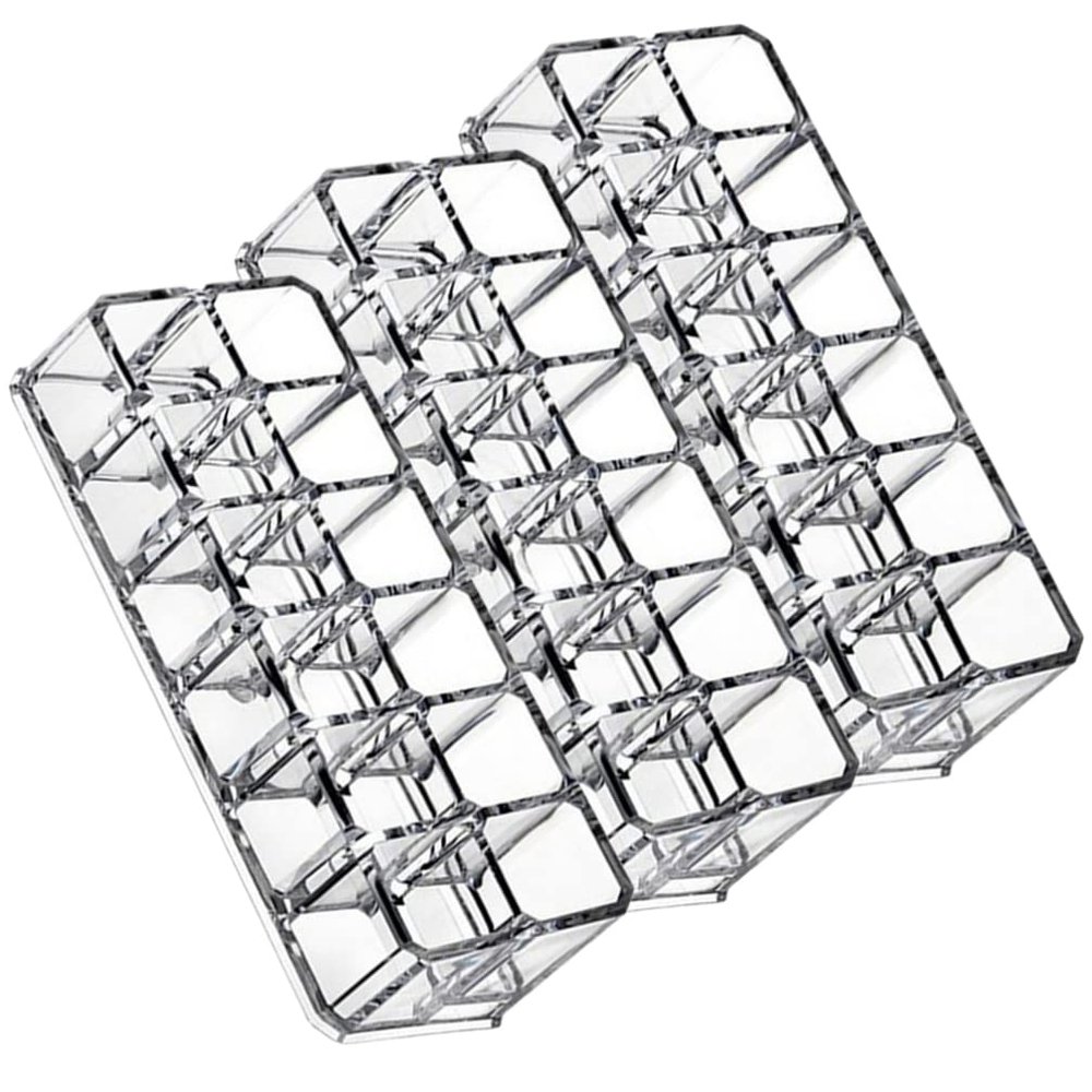 Zerodeko 3pcs Desktop Lipstick Holder Slots Makeup Organizer for Lipsticks and Eyebrow Pencils Stylish Cosmetic Display Rack for Bedroom and Vanity Use
