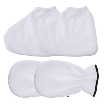 Uonlytech 4pcs Paraffin Wax Hand and Foot Covers Heat Therapy Mitts and Booties for Absorption and Fits