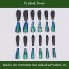 24 PCS Press on Nails Long Fake Nails Illusion Dark Green False Nails With Rhinestones Fake Nails Wearable Fake Nails Gifts for Women and Girls view 2