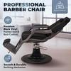 Buy-Rite Futura Professional Barber Chair - Heavy Duty Hydraulic Base, Solid Steel Frame, Premium Black Vinyl Seat, Adjustable Headrest, Reclining Mechanism, Flip-Style Footrest, YLG-8781-2 view 4