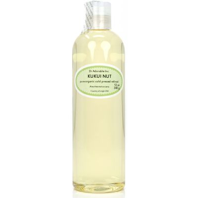 Dr Adorable - 12 oz - Kukui Nut Oil - 100% Pure Natural Organic Cold Pressed