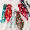 12 Pcs Christmas Scrunchies for Hair Christmas Velvet Hair Scarf with Ribbon Bow Hair Accessories Ponytail Holder Xmas Hair Accessories Elastic Hair Tie Scarf Holiday Hair Scrunchies for Women Girl (Christmas 12Pcs) view 3